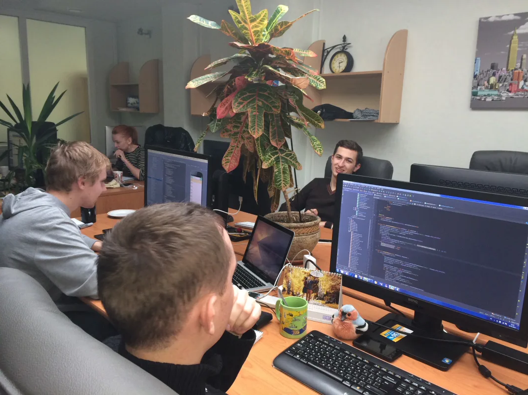 Early ITM House team working in an office